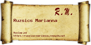 Ruzsics Marianna névjegykártya